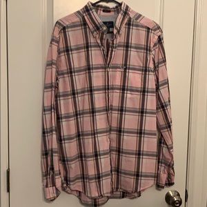 American eagle pink button down shirt